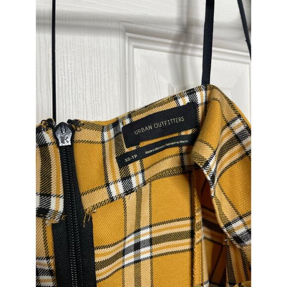 Urban Outfitters Yellow Checkered Mini Dress Womens XS - Picture 4 of 6